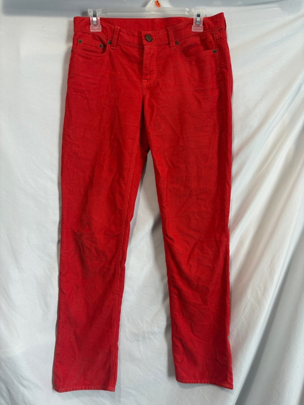 J. Crew Women's Red Straight-Leg Corduroy Jeans